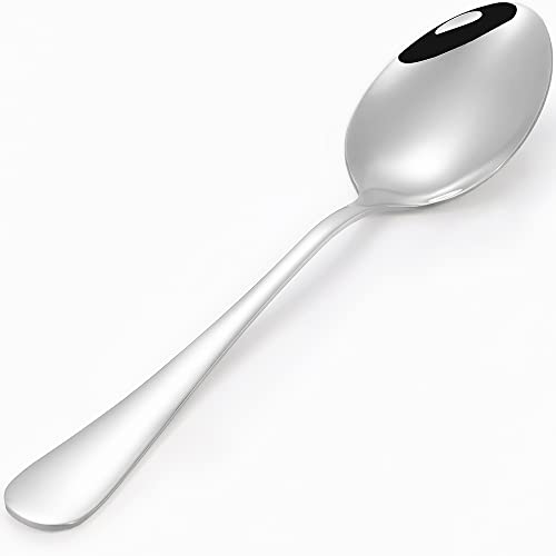 16 Pcs Dinner Spoons73 Spoons Silverware15 Wide TablespoonsFood Grade Stainless Steel Spoons Set for Eating SoupCereal  Mirror Polished Dishwasher SafeMetal Spoons for Everyday Use