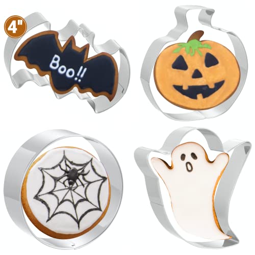 Cookie cutters 4 PCS Large Halloween Cookie Cutters JOB JOL Metal Cookie Cutter 4‘