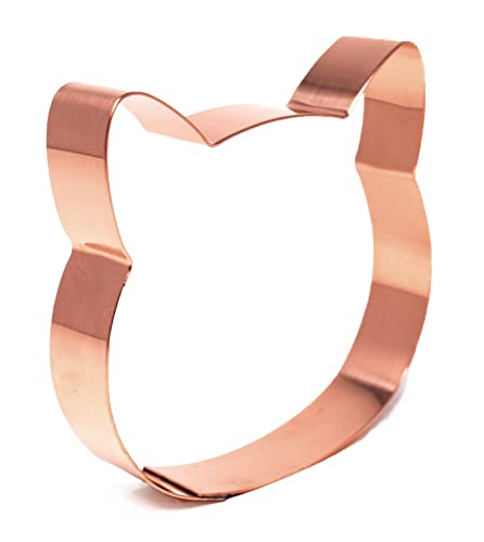 The Fussy Pup Cute Kitty Cat Face Copper Cookie Cutter