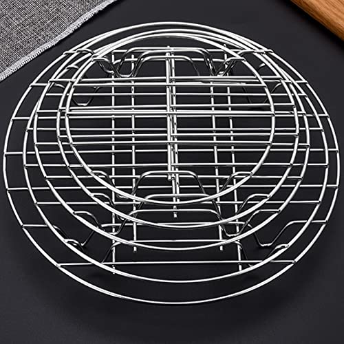 Wotermly 5 Pack Round Cooling Racks Set 6 7 8 9 10 inch Steamer Rack Baking Rack Stainless Steel Cake Pan for Baking Canning Cooking Lifting Food in Pots Fits Pressure Cooker Air Fryer Stockpot