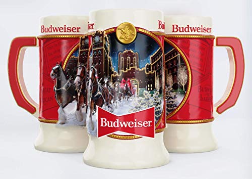 Budweiser 2020 Clydesdale Holiday Stein  Brewery Lights  41st Edition  Ceramic Beer Mug  Christmas Gifts for Men Father Husband