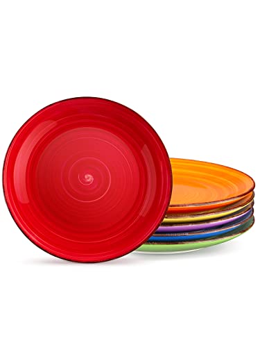 vancasso Bonita Dinner Plates 105 Inch Ceramic Plates Microwave Oven and Dishwasher Safe Plates Set of 6  Assorted Colors