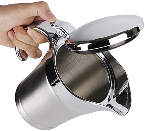 16OZ Gravy Boat Stainless Steel with Hinged Lid