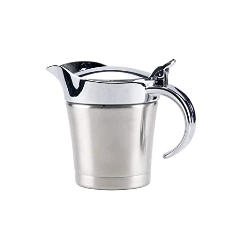 Insulated Gravy Boat Stainless Steel Gravy Boat with Lid Sauce Jug Gravy Pitcher Gravy Container for Gravy Sauces Salad Dressings Milk Creamer