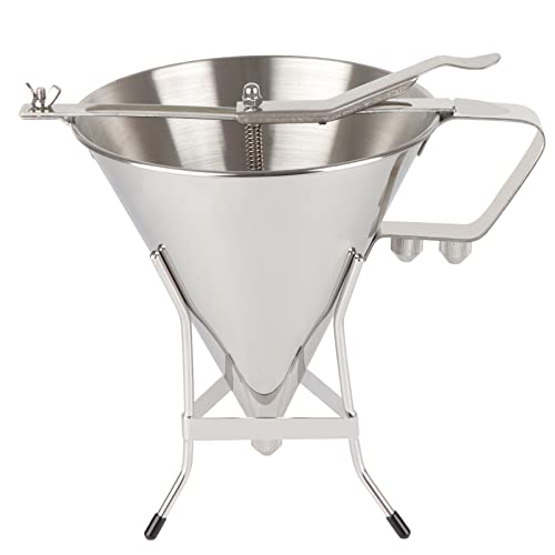 Confectionery Funnel Stainless Steel Funnel with Stand and 3 Nozzles Commercial Grade Cake Decorating Tool Batter Funnels Precise Dispensing and Filling for Home Kitchen Cake Cupcake Baked Use