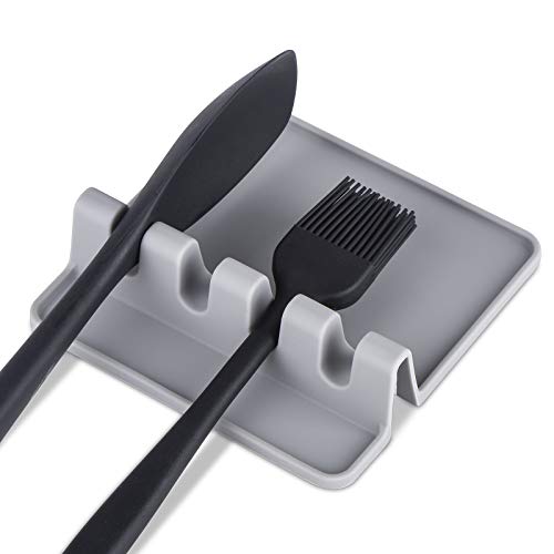 Fanglcy Silicone Utensil Rest with Drip Pad for Multiple Utensils HeatResistant Spoon Rest  Spoon Holder for Stove Top KitchenUtensil Holder for Spatulas Brushes Spoons Ladles ForksTongs