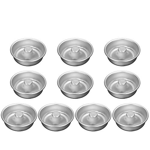 10PCS Individual Donut Pan for Baking Sturdy Anodized Aluminum Alloy donut cake panNon Stick donut pans DIY Doughnut Cake Mould Bakery Baking Tools Bakeware for baking muffins cupcakes