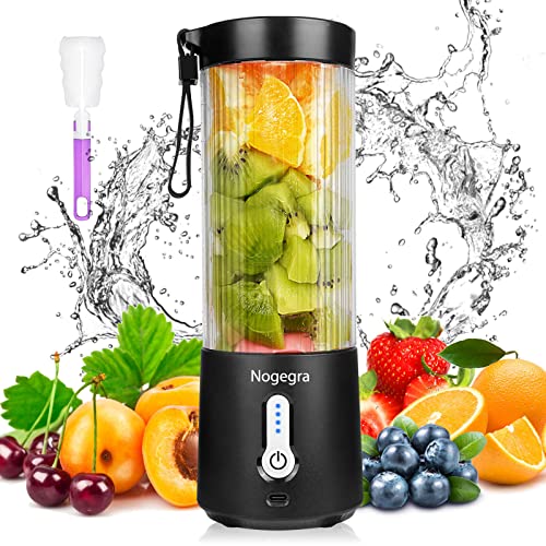 2022 Portable Blender Nogegra Personal Blender for Shakes and Smoothies 16oz Mini Blender 4000mAh USB Rechargeable with 6 Blades Blender Cup for Juices Milkshake Smoothies Salad Dressing Baby Food