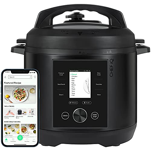 CHEF iQ Smart Pressure Cooker 10 Cooking Functions  18 Features Builtin Scale 1000 Presets  Times  Temps wApp for 600 Foolproof Guided Recipes Rice  Slow Electric MultiCooker 6 Qt