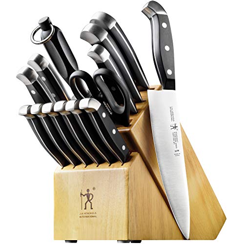 HENCKELS Premium Quality 15Piece Knife Set with Block RazorSharp German Engineered Knife Informed by over 100 Years of Masterful Knife Making Lightweight and Strong Dishwasher Safe