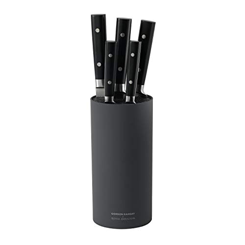 Royal Doulton Gordon Ramsay Block Knife Set 6 Piece Grey