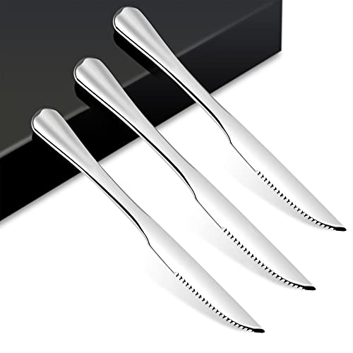 Steak Knife Set 12 Pieces Stainless Steel Steak Knife Set Serrated Knife Set for Bread  Meat Dishwasher Safe
