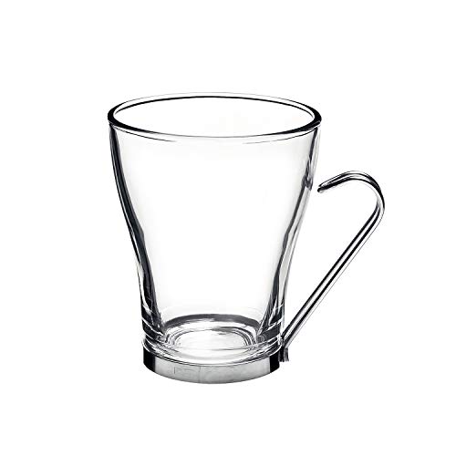Bormioli Rocco Oslo Cappuccino Glass Cups Clear 8 Ounces (4 Pieces)