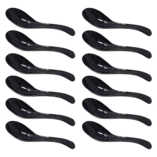 Honbay 50PCS Disposable Soup Spoons Small Plastic Teaspoons LightWeight Packaged Spoons Utensils for Outdoors Party Picnic Home Office and Restaurant