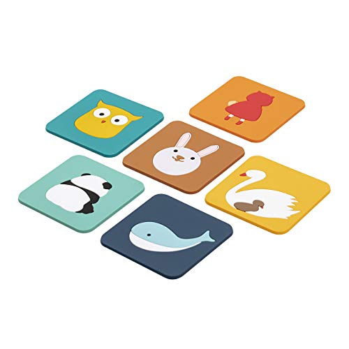 Coasters for Drinks6pcs Funny Cute CoastersAnimal Style Silicone Drink Coaster for Kitchen  DiningTabletop ProtectionSuitable for Kinds of Cups Wooden Table Coffee TableHousewarming Gift