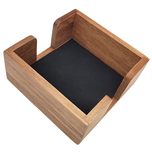 Natural Wooden Coasters Holder ，Minimalist Holderfor Square or Round Coaster with Paded Base  Coaster Holder Without Coaster  Hold Coasters of Upto 4 in Size