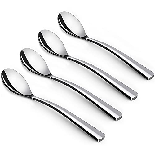 Coffee Spoons 4Piece GLAMFIELDS Teaspoons with a Long Handle 61Demitasse Espresso Spoons Set Food Grade Stainless Steel Small Serving Spoons for Dessert