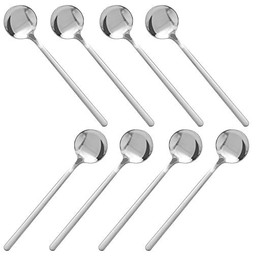 Pack of 8 Stainless Steel Espresso Spoons findTop Mini Teaspoons Set for Coffee British Tea Dessert Cake Ice Cream Cappuccino 53 Inch