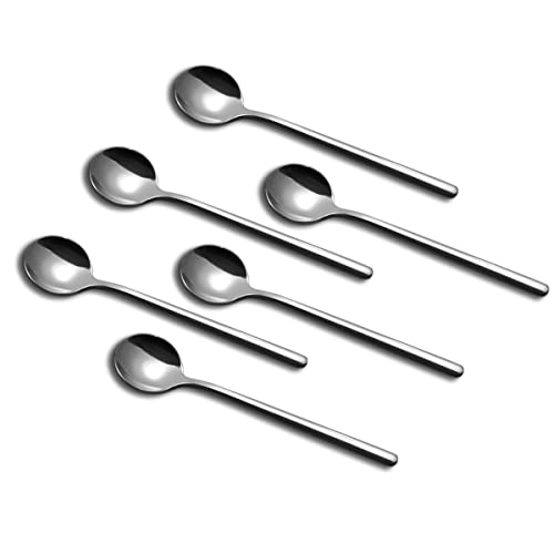 Espresso Spoons Set of 6Mini Coffee Spoon 51 inch 1810 Stainless Steel Silver Demitasse Spoons set for Rest CoffeeSugarTeaIce Cream Spoons