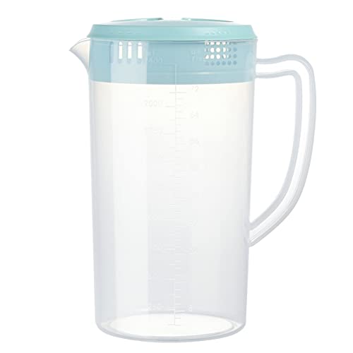 063 Gallon24 Litre Plastic Pitcher with Lid BPAFREE EcoFriendly Carafes Mix Drinks Water Jug for HotCold Lemonade Juice Beverage Jar Ice Tea Kettle (81oz Blue)