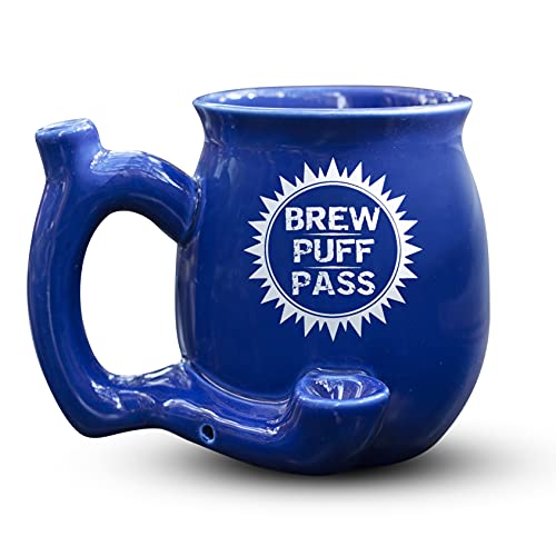 Blue Brew Puff Pass Novelty Coffee Mug with Colorful Custom Packaging