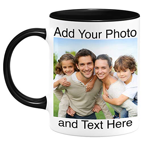 Custom Photo Coffee Mugs  Personalized Coffee Mugs with Photo and Text Customized Ceramic Coffee Mug  Customizable Mug Funny Mug Personalized Gifts Custom Mug with Photo and Text  11oz Black