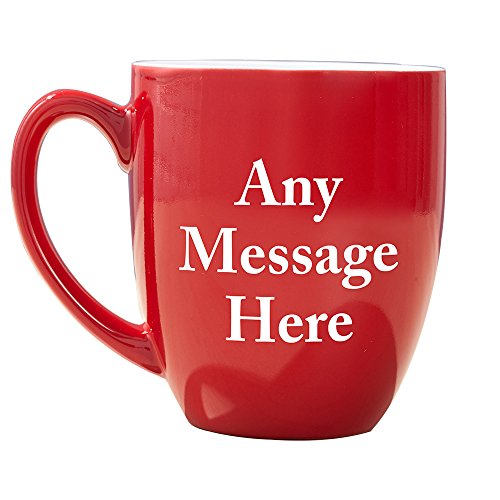 GiftsForYouNow Any Message Here Red Bistro Personalized Ceramic Coffee Mug with Text 16 oz