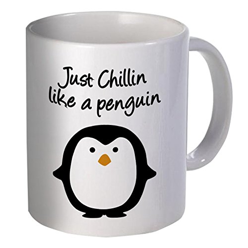 Just Chillin Like A Penguin 11 Ounces Funny Coffee Mug