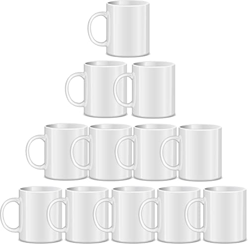 Sublimation Mugs，Sublimation Mugs Blank，RAINBOWTIE 11oz Sublimation Coffee mugs White Coated Ceramic Cup  set of 12