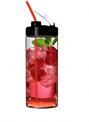 Glass Travel Mug  Shaker Bottle  Water Tumbler  Water Glasses  20oz with Lid  Ultra Clear Glass  NonPlastic  by Suns Tea