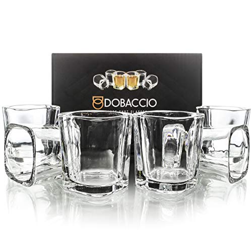 Square Shot Glasses Set for Tequila Whiskey Brandy Clear Small Funny Shooters Drinking Cube Mini Glass 6 pcs 2 oz
