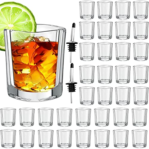 Square Shot Glasses Set of 36  2oz Clear Glasses Shot Glass Set with Heavy Base Whiskey Glasses Great for Vodka Tequila Cocktail