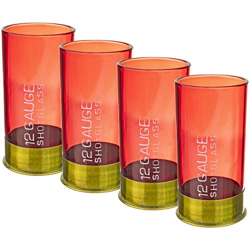 12 Gauge Shotgun Shell Shot Glasses Funny Gun Hunting Fathers Day Dad Novelty Gag Gifts Set of 4 Shot Gun Shell Shot Glasses perfect Redneck Gifts FON10052 by Fairly Odd Novelties