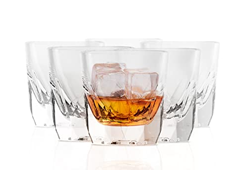 Kook Cortado Glass Set Double Shot Glasses For Drinking Espresso Whiskey Bourbon Scotch and juices Small Liquor Cups Clear Glassware Dishwasher Safe 4 oz Set of 6