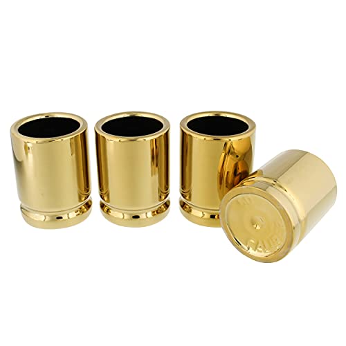 RC 50 Cal Shot Glasses Set  4 Pack Novelty Shot Glass Set Funny Drinking Glasses GoldPainted Ceramic Shot Glasses