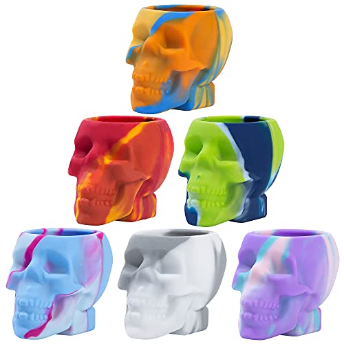 Shot Glasses Bulk Cool Shot Glasses Funny Tequila Cute Shot Glasses Skull Silicone Shot Glasses Unique Fun Shots for Party Shot Glasses Set of 6 Drinking Set for Men Women 169oz50ml TieDye Variety