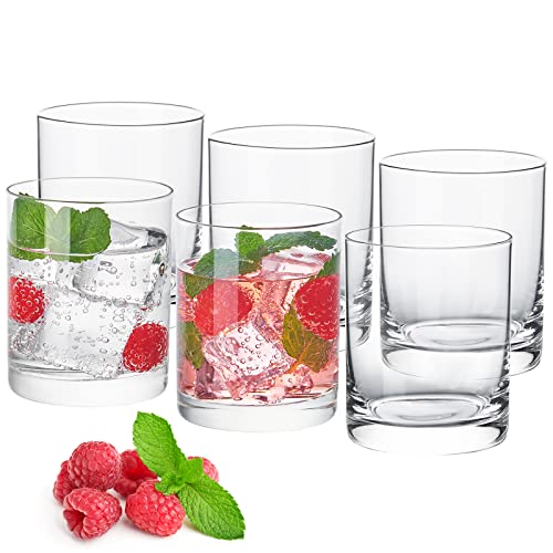 HeatResistant Drinking Glasses Set of 6 Double Fashioned Glass Lowball Tumblers 138oz Made From Premium Borosilicate All CrystalClear Water Cups Mixed Drinkware For Daily Use  CL Count (Pack 1)