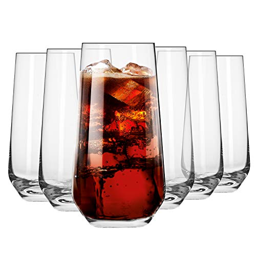 KROSNO Tall Water Juice Drinking Glasses  Set of 6  162 oz  Splendour Collection  Highball  Tumbler Crystal Glass  Perfect for Home Restaurants and Parties  Dishwasher Safe