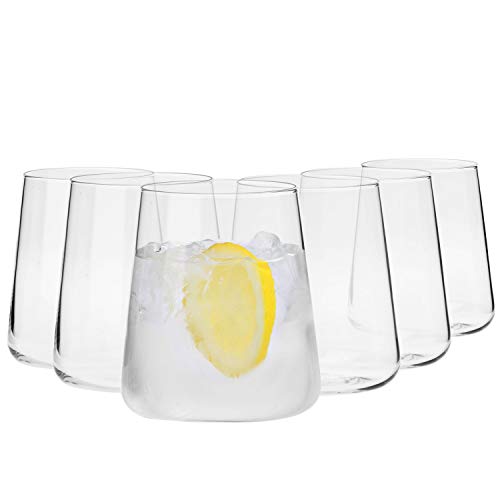 KROSNO Water Juice Drinking Glasses  Set of 6  129 oz  AvantGarde Collection  Crystal Glass  Perfect for Home Restaurants and Parties  Dishwasher Safe