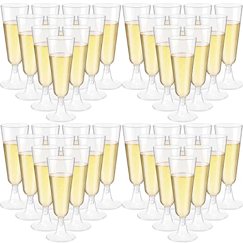 150 Pcs Champagne Flutes Plastic Champagne Glasses Clear Disposable Champagne Flutes Crystal Champagne Flutes Plastic Wine Glasses Plastic for Wedding Toasting Flutes Party Cocktail Cups (Clear)