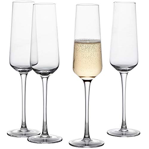 GoodGlassware Champagne Flutes (Set Of 4) 85 oz  Tall Long Stem Crystal Clear Classic and Seamless Tower Design  Dishwasher Safe Quality Sparkling Wine Stemware