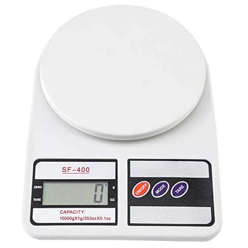 QXDRAGON Electronic Digital Kitchen Scale Multi Function Tare Option SF400 LCD Display Grams  Ounces (10000g353oz) for Exact Measuring Cooking or Baking Ingredients (WhitePlastic)
