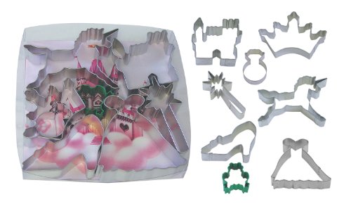 RM International 1819 Little Princess Cookie Cutters Crown Unicorn Wand Slipper Gown Ring Frog 8Piece Set