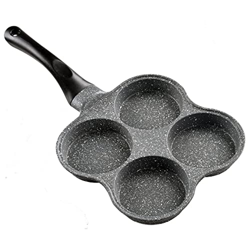 Buecmue Rustless Egg Pan  4Cup Nonstick Egg Frying Pan Easy Clean Egg Cooker Omelet Pan For Breakfast Swedish Pancake Plett Crepe Pan Gas Stove and Other Stoves Cookware