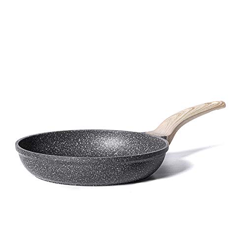 CAROTE Nonstick Frying Pan SkilletNon Stick Granite Fry Pan Egg Pan Omelet Pans Stone Cookware Chefs Pan PFOA FreeInduction Compatible(Classic Granite 8Inch)