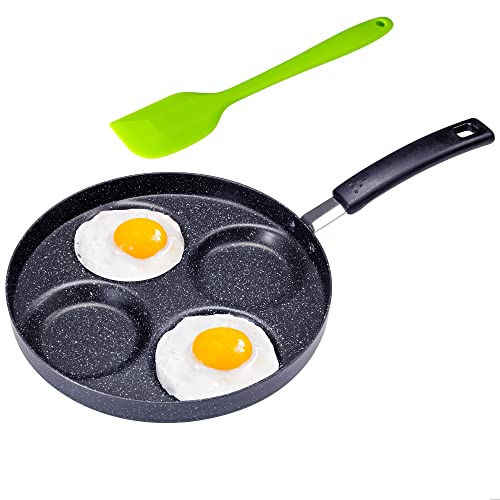 MyLifeUNIT Aluminum 4Cup Egg Frying Pan Non Stick Egg Cooker Pan