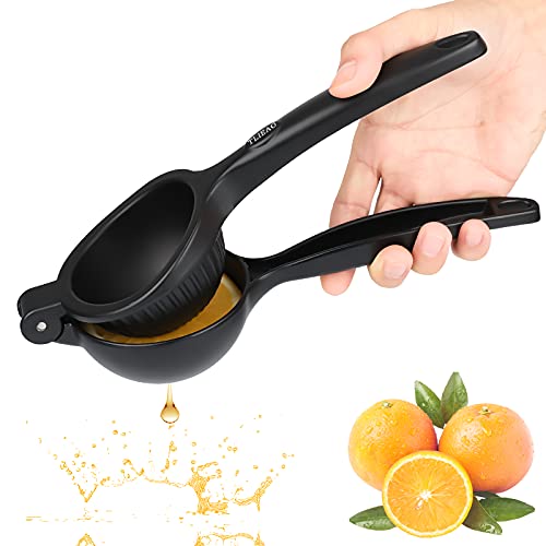 TLIEAO Lemon Squeezer Large Citrus Squeezer Manual Lime Juicer Hand Press Ergonomic Heavy Duty Orange Squeezer for Fruits Lemons  Limes Black