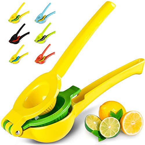 Zulay Metal 2In1 Lemon Lime Squeezer  Hand Juicer Lemon Squeezer  Max Extraction Manual Citrus Juicer