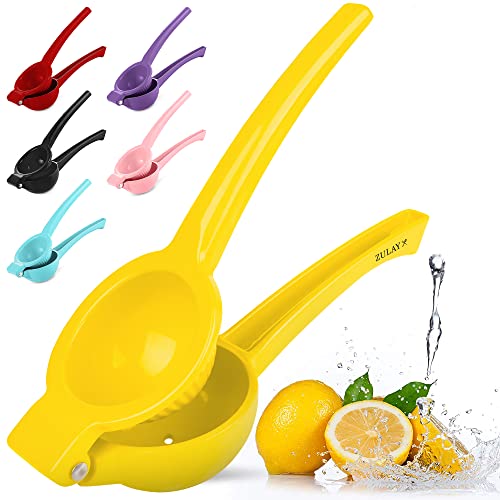 Zulay Premium Quality Metal Lemon Squeezer Citrus Juicer Manual Press for Extracting the Most Juice Possible