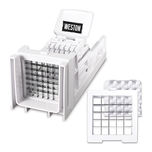 Weston French Fry Cutter Machine and Veggie Dicer with 2 Stainless Steel Cutting Blades White (363301W)